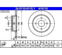 Fits ATE 24.0110-0115.1 brake disc FORD T. FIESTA/FOCUS 98- UK Stock