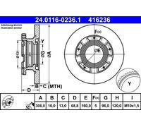 ATE 24.0116-0236.1 Brake disc