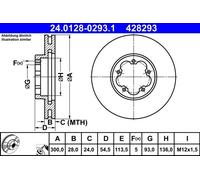 ATE 24.0128-0293.1 Brake disc
