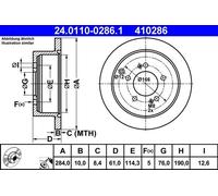 Brake discs Hyundai Highway van 2.0 CVVT 24.0110-0286.1 (1 piece)