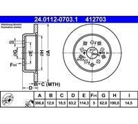 ATE 24.0112-0703.1 Brake disc