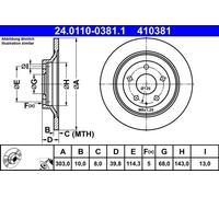 1X Brake disc ATE 24.0110-0381.1 for MAZDA CX-5 (KF) 2.2 2017-2018