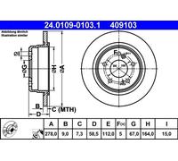 Brake discs Mercedes-Benz 190 E 2.5-16 Evolution II 24.0109-0103.1 (1 piece)