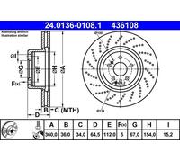 2x Brake Disc ATE Fits MERCEDES A205 A207 C204 C205 C207 C216 S204 2044211212