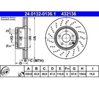 ATE 24.0132-0136.1 Brake disc