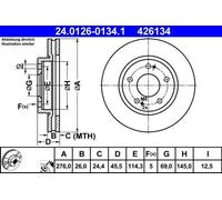 Brake discs MITSUBISHI LANCER VII 1.3 24.0126-0134.1 (1 piece)