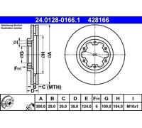 Brake discs Nissan Navara 2.5 D 24.0128-0166.1 (1 piece)