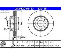 Brake discs Opel Ascona C 1.8 24.0320-0115.1 (1 piece)