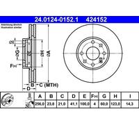 Brake discs Opel Astra G 1.2 16V 24.0124-0152.1 (1 piece)