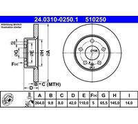 1X Brake disc ATE 24.0310-0250.1 for OPEL ASTRA H (A04) 2 2004-201
