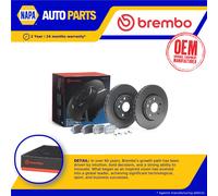 Brake Discs Pair + Pads Kit fits RENAULT KANGOO FW Front 2011 on Set Brembo New