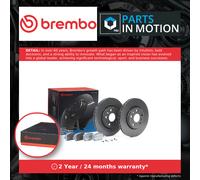 Brake Discs Pair + Pads Kit fits RENAULT KANGOO FW Front 2011 on Set Brembo New