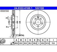 ATE 24.0322-0100.1 Brake disc