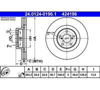 ATE Brake Discs 24.0124-0196.1 – Fits Subaru BRZ 2.0