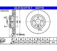 ATE 24.0132-0116.1 Brake disc