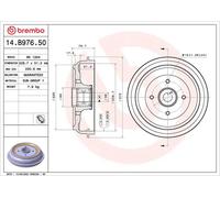 BREMBO 14.B976.50 Brake drum