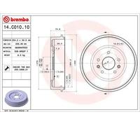 Brake drum 14.C010.10 BREMBO for LAND ROVER FREELANDER I FREELANDER I Soft Top