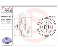 BREMBO 14.E308.10 Brake drum