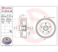 BREMBO 14.E310.50 Brake drum