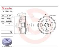 Brake drum 14.E311.50 BREMBO for OPEL CORSA C CORSA C Hatchback Van