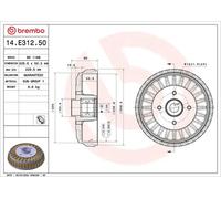 BREMBO 14.E312.50 Brake drum
