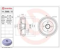 BREMBO 14.E969.10 Brake drum