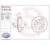 BREMBO 14.F041.20 Brake drum