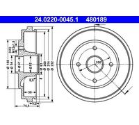 Brake drum 24.0220-0045.1 ATE for OPEL SUZUKI