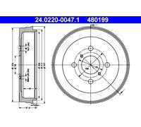 ATE 24.0220-0047.1 Brake drum