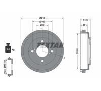 TEXTAR 94049600 Brake drum