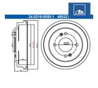 ATE 24.0218-0050.1 Brake drum