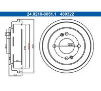 ATE 24.0218-0051.1 Brake drum