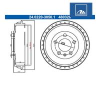 ATE 24.0220-3050.1 Brake drum