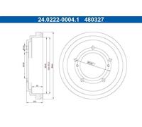 ATE 24.0222-0004.1 Brake drum