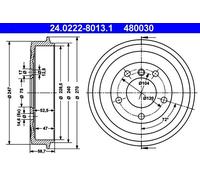 Brake Drum ATE 24.0222-8013.1