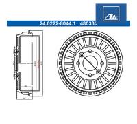 ATE 24.0222-8044.1 Brake drum