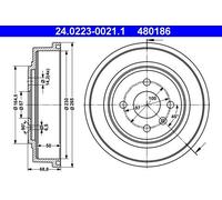 ATE 24.0223-0021.1 Brake drum
