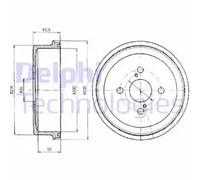 Brake drum BF278 DELPHI for TOYOTA COROLLA COROLLA Compact COROLLA Liftback