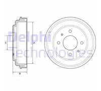 Brake drum BF546 DELPHI for HYUNDAI AMICA / ATOZ