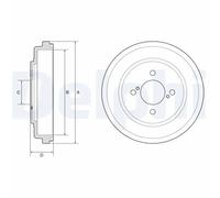 Brake drum BF643 DELPHI for SUZUKI SWIFT V