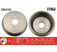 Brake drum DB4182 TRW for TOYOTA CARINA E VI Saloon CARINA E VI CELICA Coupe