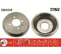 Brake drum DB4259 TRW for VW LUPO I