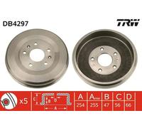 Brake drum DB4297 TRW for LAND ROVER FREELANDER I FREELANDER I Soft Top