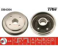 Brake drum DB4304 TRW for OPEL SUZUKI