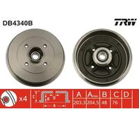TRW DB4340B Brake drum