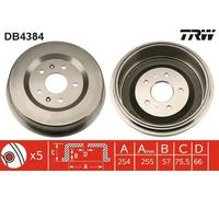 Brake drum DB4384 TRW for LAND ROVER FREELANDER I FREELANDER I Soft Top
