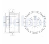 Delphi BF169 Brake Drum Rear Fits Citroën Berlingo C15 Xsara ZX Peugeot 305 306