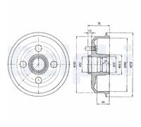 Brake Drum Delphi BF329 Fits Ford Mazda Escort Escort Classic Fiesta Courier Ka
