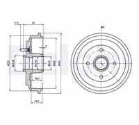 Brake Drum Delphi BF487 Fits Ford Mazda Escort Fiesta Courier Fusion Orion 2