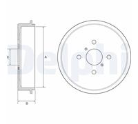 Brake Drum Delphi BF552 for DAIHATSU TOYOTA